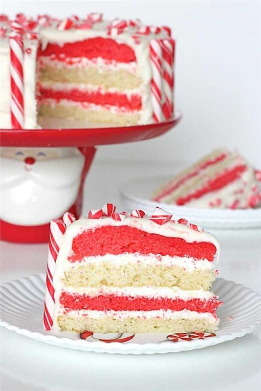 Dekoracja ciasta czerwono-biała
