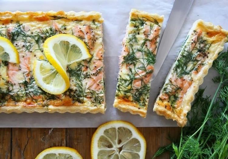 Recette de quiche au saumon Pâte à quiche à l'aneth et au citron