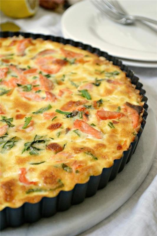 Recette de quiche au saumon Cuire la pâte de quiche aux légumes