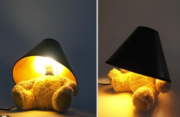 Lampe peluche design pied de lampe ours en peluche