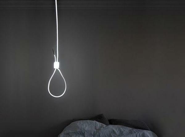 Lampe lumineuse design corde industrielle