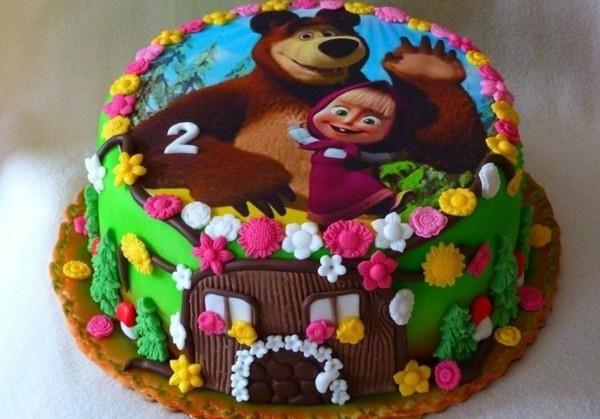 Ciasto Masza i niedźwiedź zdjęcie urodziny dzieci Ciasto Masza dla dzieci