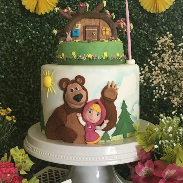 Zamów tort Masza i Niedźwiedź Przyjęcie dla dzieci Ciasto dla dzieci Masza i Medved