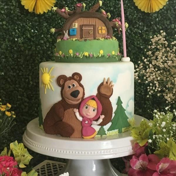 Zamów tort Masza i Niedźwiedź Przyjęcie dla dzieci Ciasto dla dzieci Masza i Medved