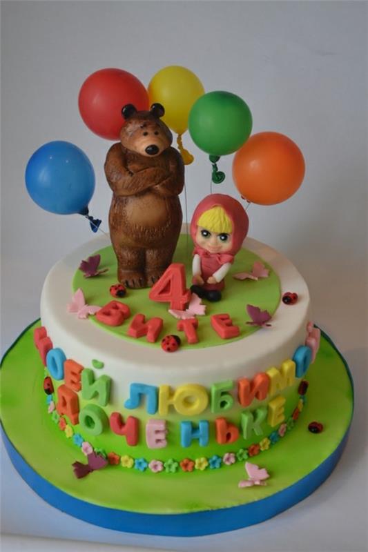 Ciasto Masza i Niedźwiedź Ciasto z Motywem Ciasta Urodziny dla dzieci 4 latka