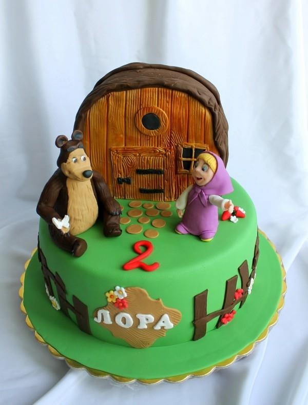 Ciasto Masza i Niedźwiedź Ciasto z Motywem Urodzinowy Dom w Lesie
