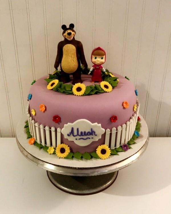 Tort Mascha i niedźwiedź motyw ciasta urodziny dla dzieci Motywy ciasta Mascha