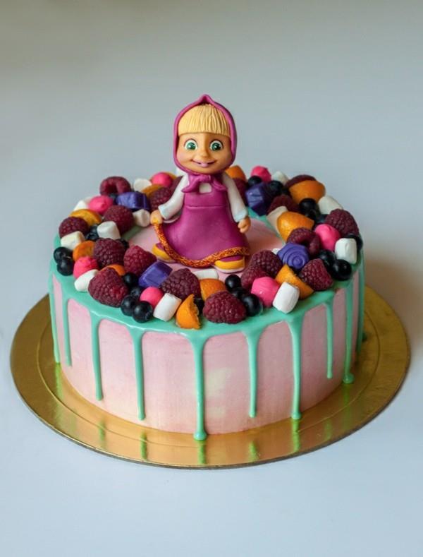 Ciasto Mascha i niedźwiedź motyw tort urodzinowy dla dzieci Mascha