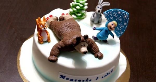 Ciasto Masza i Niedźwiedź Ciasto z Motywem Urodziny dla dzieci Masza i Medved