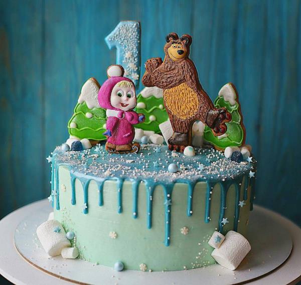Ciasto Masza i Niedźwiedź Ciasto z Motywem Urodziny Dziecka Biegnij