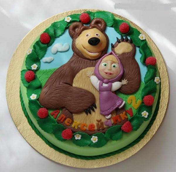 Ciasto Masza i Niedźwiedź Ciasto z Motywem Urodziny dla Dzieci