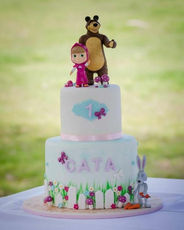 Ciasto Masza i Niedźwiedź Ciasto z Motywem Ciasta Tort urodzinowy dla dzieci 2 piętra