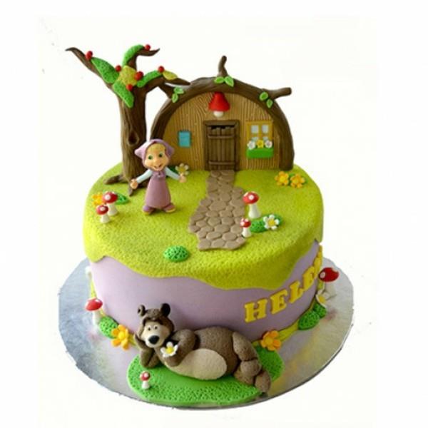 Tort Masza i Niedźwiedź Tort z motywem Waldhaus Urodziny dla dzieci