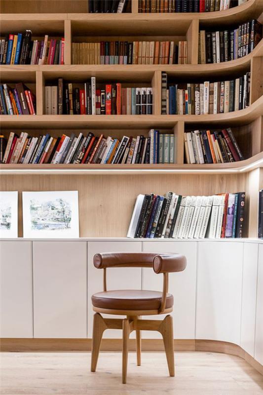 Bibliothèque de maison moderne fauteuil design rond confort pur