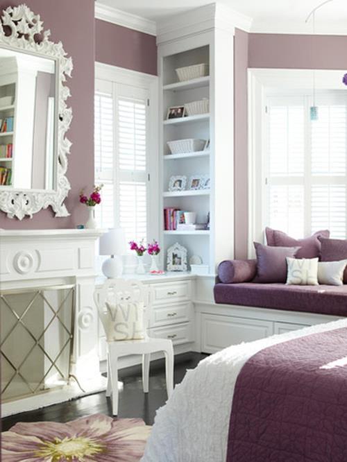 Peinture murale moderne pour la maison design féminin de chambre violette