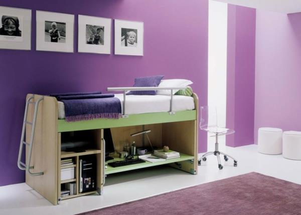 Chaise acrylique de conception de mur violet de chambre multifonctionnelle