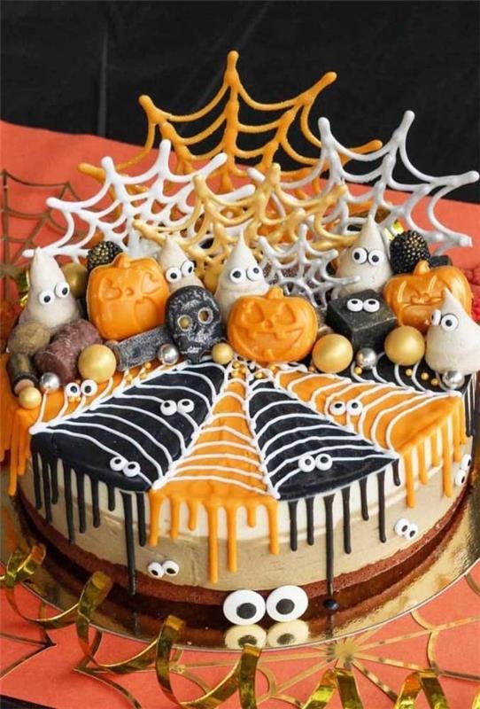 Pomarańczowo-czarna siatka na Halloween