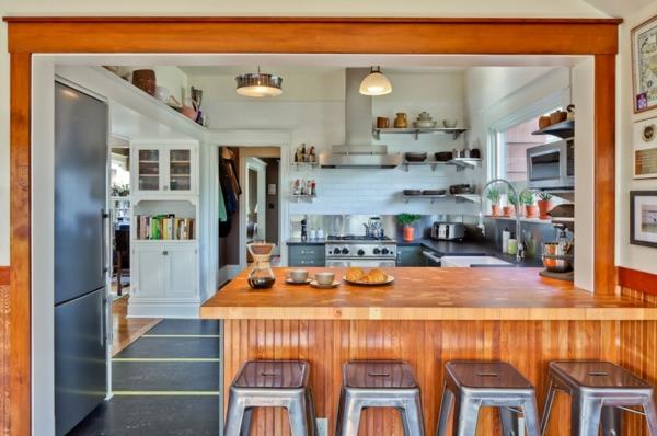 Créer une commande à la maison tabouret de bar en bois de comptoir de cuisine