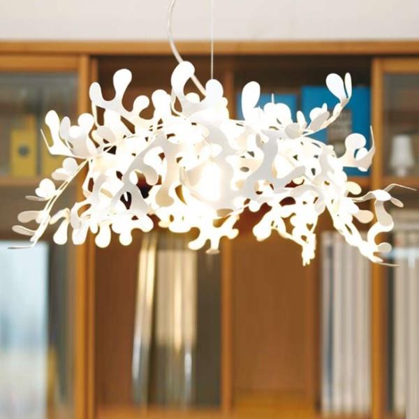 Oryginalne wzory lamp wiszących w jadalni biały naturalny