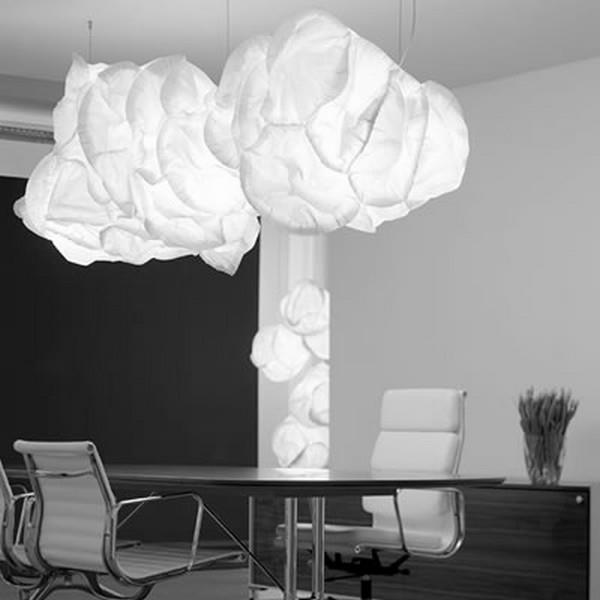 Oryginalne wzory lamp wiszących w jadalni chmurka biała