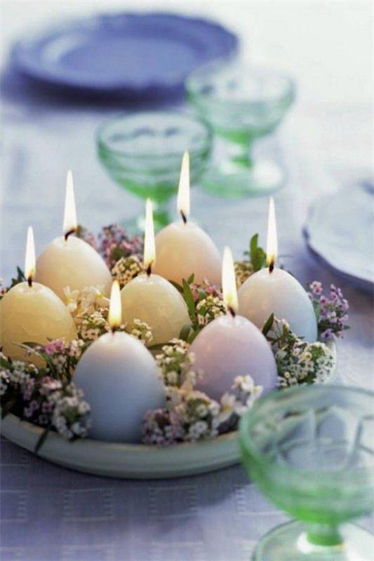 Idées d'artisanat de Pâques Décorations de bougies Oeufs de Pâques