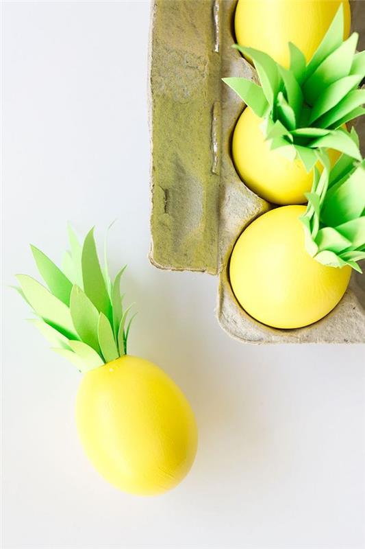 Idées d'artisanat de Pâques - oeufs jaunes - coquilles d'oeufs