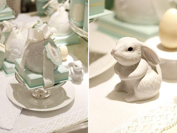 Idées d'artisanat de Pâques - petites figurines de lapin - artisanat sur la table