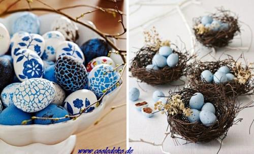 Décorations et objets de décoration de Pâques lapins de Pâques fleurs bleu