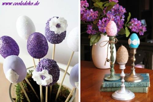 Décoration de Pâques objets décoratifs lapin de Pâques fleurs violet lilas