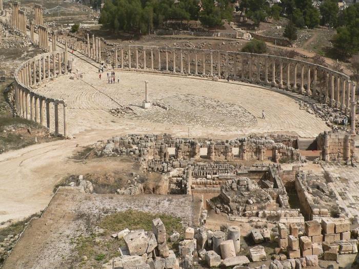 Petra Jordanie capitale Jordanie Gerasa forum ovale romain
