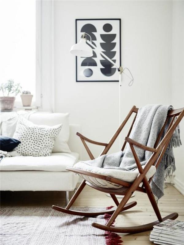 Chaises à bascule en bois de meubles de salon