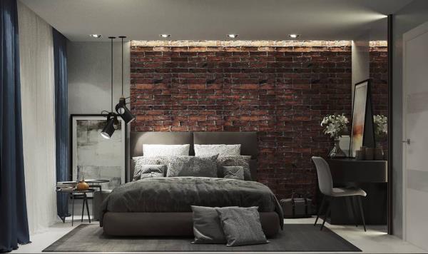 Idées de chambre grand mur d'accent