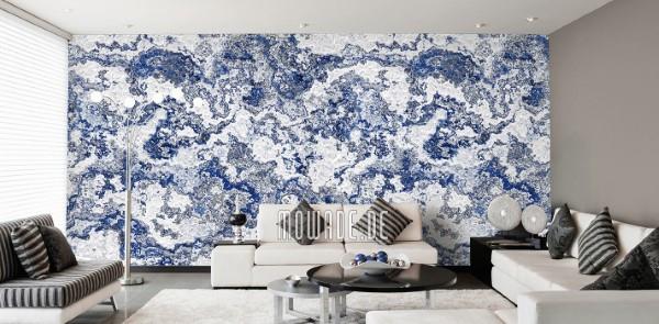 Beaux et modernes papiers peints intissés 3D pour chaque intérieur et préférence revêtement mural structure papier peint terre pierre blanc bleu