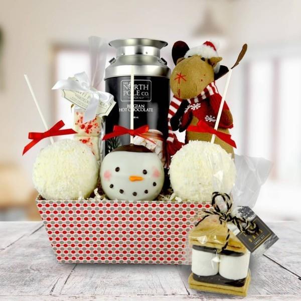 Panier cadeau bricolage décoration de Noël bonhomme de neige