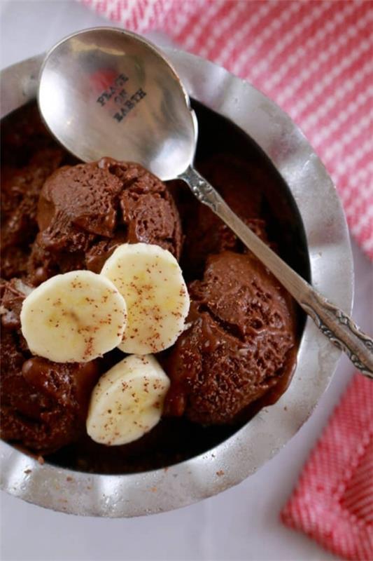 Yogourt glacé chocolat banane Recette de yogourt glacé sans sorbetière