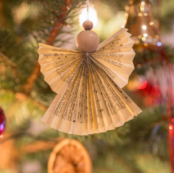 Anioły Stróże majsterkować z dziećmi na Boże Narodzenie - magiczne pomysły i instrukcje anielska ozdoba papier gazetowy
