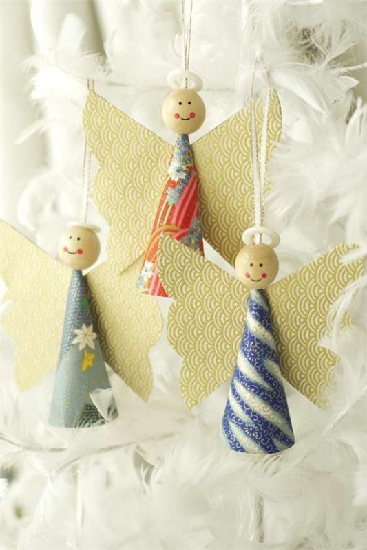 Anioły Stróże majsterkują z dziećmi na Boże Narodzenie - magiczne pomysły i instrukcje papierowy anioł piękna ozdoba