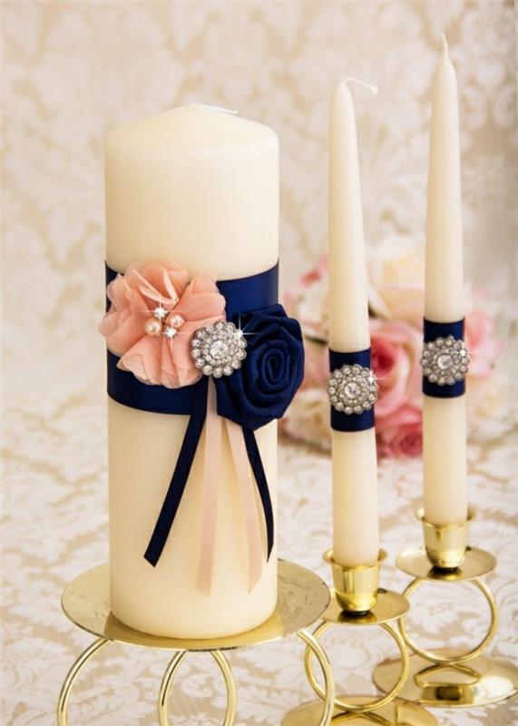 Zrób sam czarno-białe i różowe romantyczne świece
