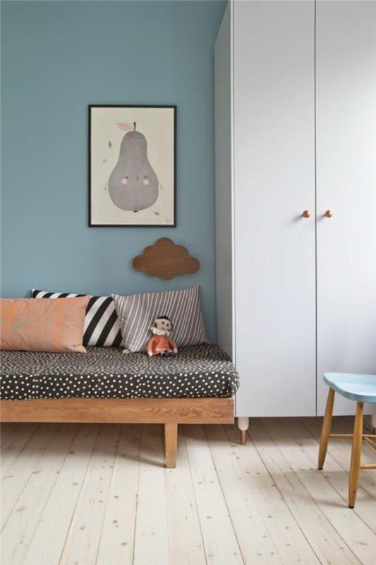 Canapé chambre d'enfant design chambre d'enfant mur couleur bleu