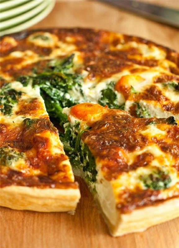 Recette de quiche aux épinards Cuire la pâte de quiche aux légumes