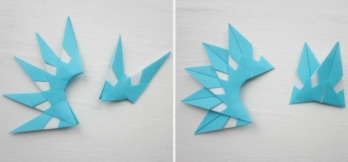 Faire des étoiles pour Noël avec les instructions de l'origami Décoration de Noël étape 5