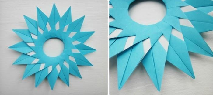 Faire des étoiles pour Noël avec les instructions de l'origami Décoration de Noël étape 9