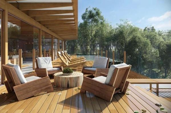 Chaises sur une terrasse - maison de rêve