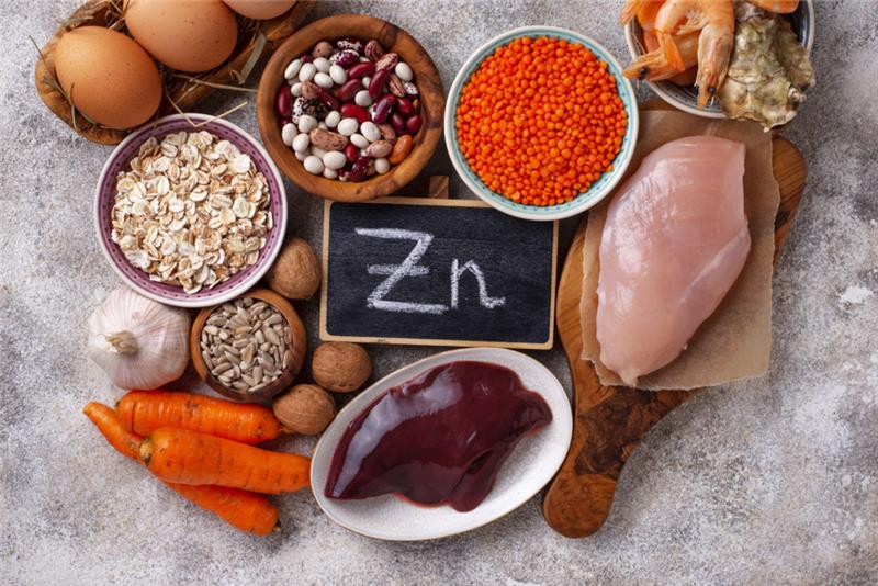 Produits sains sources de zinc.