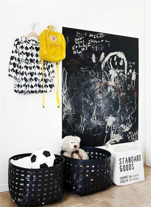 Conception de mur d'accessoires de chambre d'enfant de couleur de tableau noir