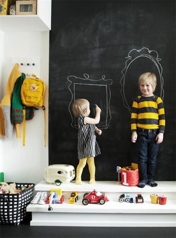 Peinture tableau noir chambre d'enfant décoration murale créative Jeux d'enfants peinture à la craie