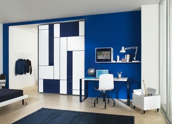 tapis de fauteuil de couleur de mur bleu rideaux