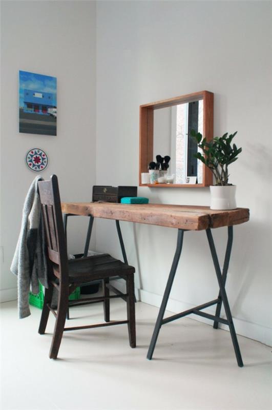 Miroir mural de table tronc d'arbre style minimaliste