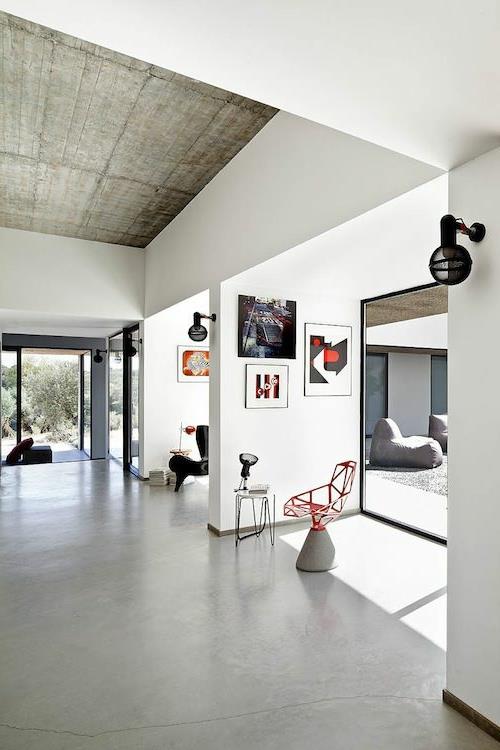 design de plafond minimaliste industriel original moderne dans le salon