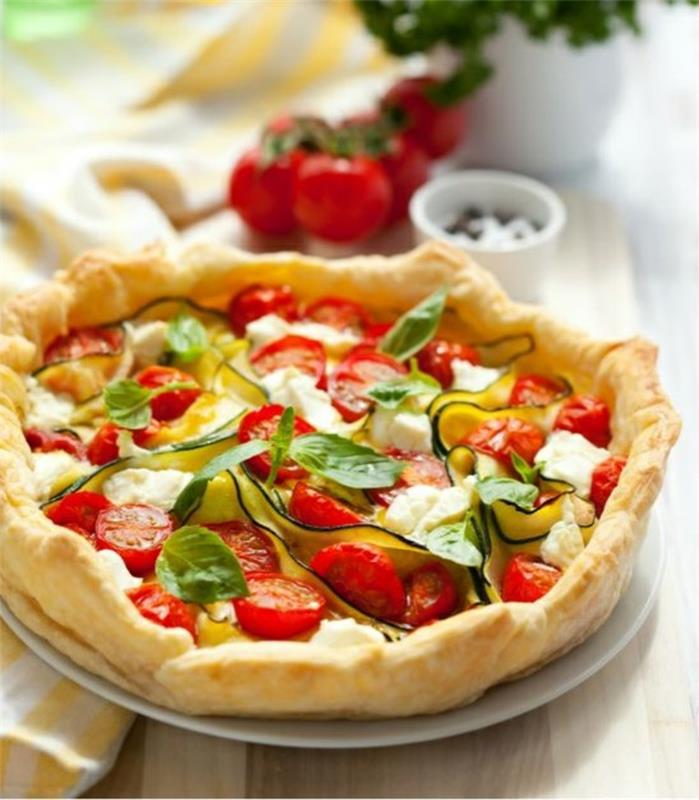 Recette de quiche à la tomate et aux courgettes Pâte à quiche aux légumes